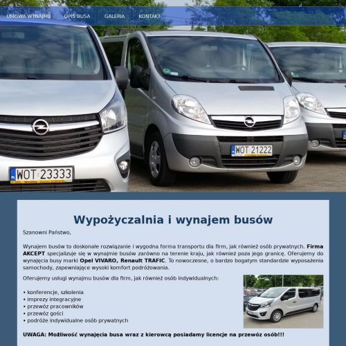 Wynajem busa 9 osobowego z kierowcą - Warszawa