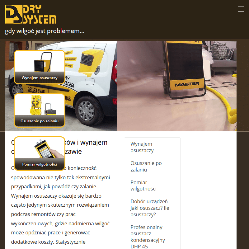 Wynajem osuszacza cena Warszawa